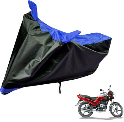 Auto Hub Two Wheeler Cover for Honda(Passion Plus, Black, Blue)