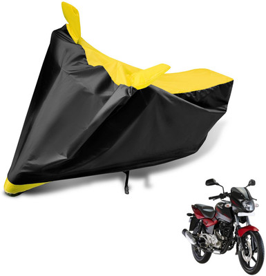 Auto Hub Two Wheeler Cover for Bajaj(Pulsar 180 DTS-i, Black, Yellow)