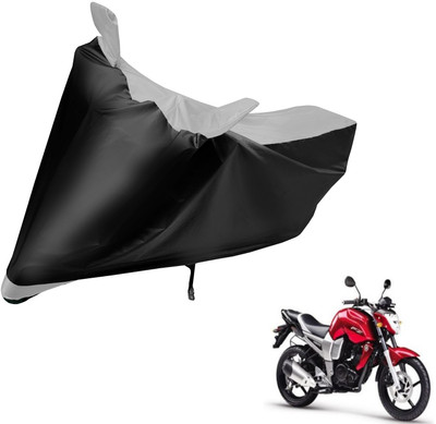 MOCKHE Two Wheeler Cover for Yamaha(FZ, Black, Silver)