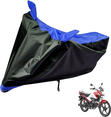 Auto Hub Two Wheeler Cover for Hero(Splendor I Smart, Black, Blue)