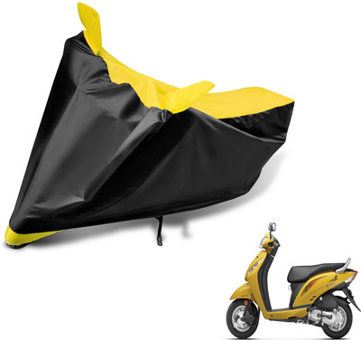 MOCKHE Two Wheeler Cover for Honda(Activa i, Black, Yellow)