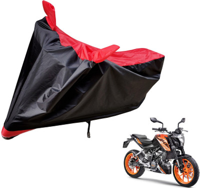 Auto Hub Two Wheeler Cover for Universal For Bike(Black, Red)
