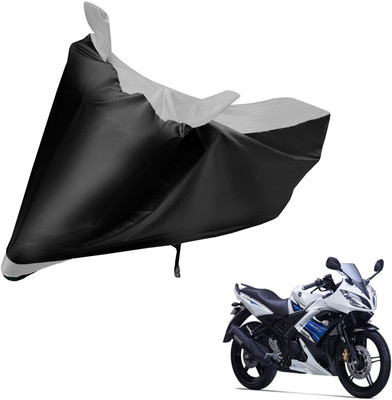 Auto Hub Two Wheeler Cover for Yamaha(YZF R15 S, Black, Silver)