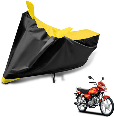 MOCKHE Two Wheeler Cover for Hero(CD deluxe, Black, Yellow)