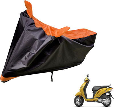Auto Hub Two Wheeler Cover for Honda(Activa i, Black, Orange)