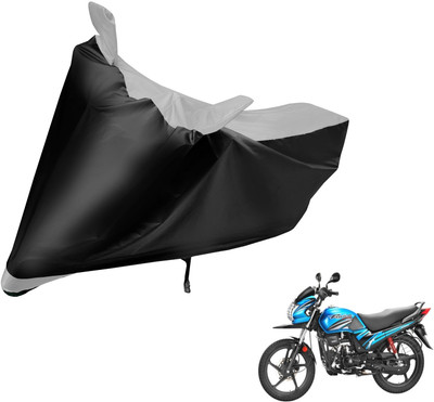MOCKHE Two Wheeler Cover for Hero(Passion Pro TR, Black, Silver)