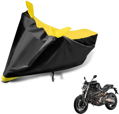 MOCKHE Two Wheeler Cover for Ducati(Monster 821, Black, Yellow)