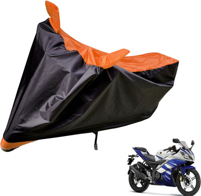 Auto Hub Two Wheeler Cover for Yamaha(R15, Black, Orange)