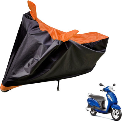 Auto Hub Two Wheeler Cover for Suzuki(Access, Black, Orange)