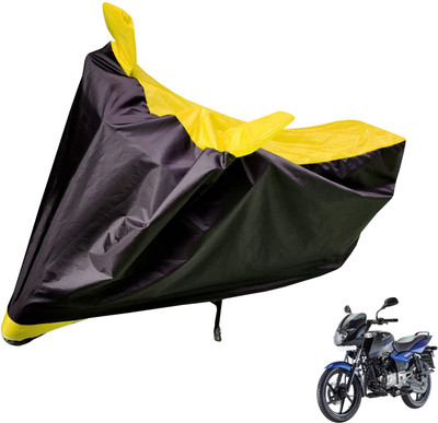 Auto Hub Two Wheeler Cover for Bajaj(Pulsar 150 DTS-i, Black, Yellow)