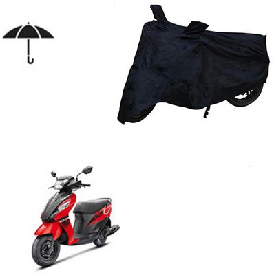 saanvi Waterproof Two Wheeler Cover for Suzuki(Let's, Black)
