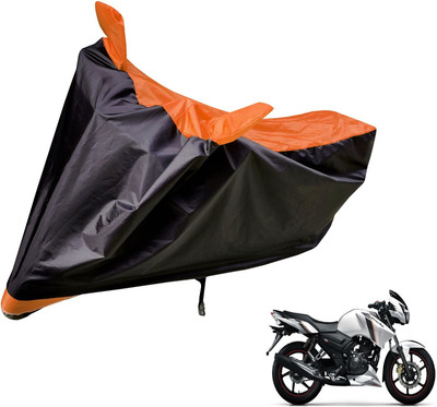 Auto Hub Two Wheeler Cover for TVS(Apache RTR 160, Black, Orange)