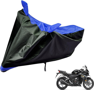 Auto Hub Two Wheeler Cover for Honda(CBR 250R, Black, Blue)