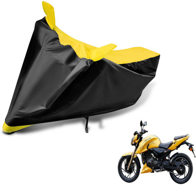 Auto Hub Two Wheeler Cover for TVS(Apache RTR 200 4V, Black, Yellow)
