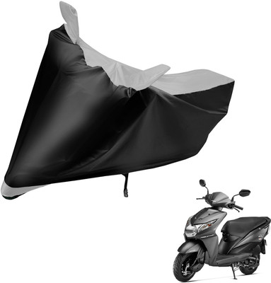 MOCKHE Two Wheeler Cover for Honda(Dio, Black, Silver)