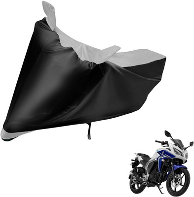 Auto Hub Two Wheeler Cover for Yamaha(Fazer 25, Black, Silver)