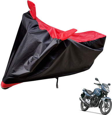 Auto Hub Two Wheeler Cover for Suzuki(GS 150R, Black, Red)