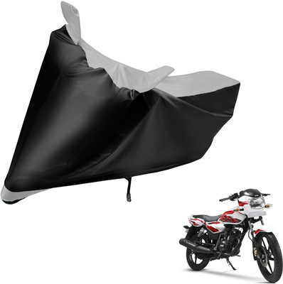 Auto Hub Two Wheeler Cover for TVS(Phoenix 125, Black, Silver)
