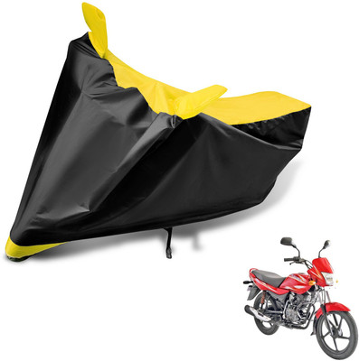 MOCKHE Two Wheeler Cover for Bajaj(Platina 100 DTS-i, Black, Yellow)
