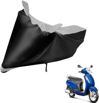 Auto Hub Two Wheeler Cover for Suzuki(Access 125, Black, Silver)