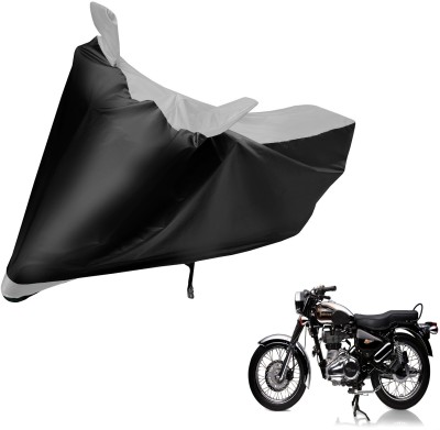 MOCKHE Two Wheeler Cover for Royal Enfield(Electra Delux, Black, Silver)