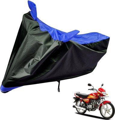Auto Hub Two Wheeler Cover for Hero(HF Deluxe, Black, Blue)