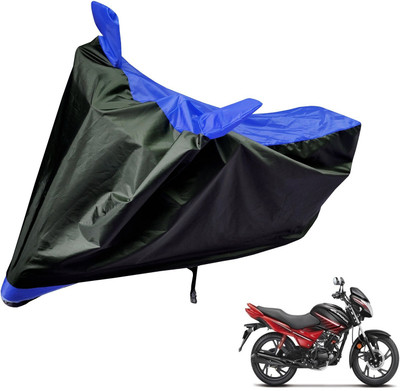 Auto Hub Two Wheeler Cover for Hero(Glamour, Black, Blue)