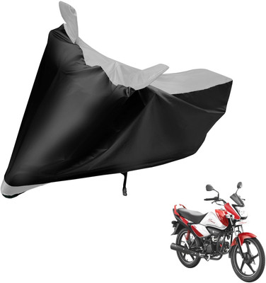 MOCKHE Two Wheeler Cover for Hero(Splendor I Smart, Black, Silver)