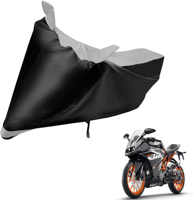 MOCKHE Two Wheeler Cover for KTM(RC 390, Black, Silver)