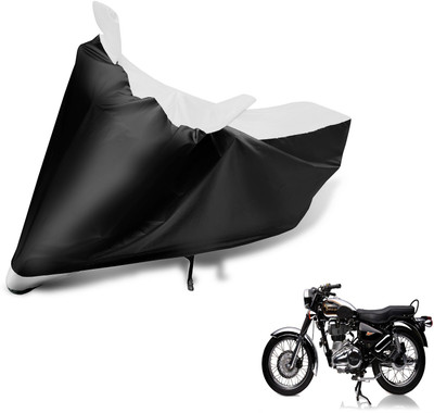 MOCKHE Two Wheeler Cover for Royal Enfield(Electra Delux, Black, White)