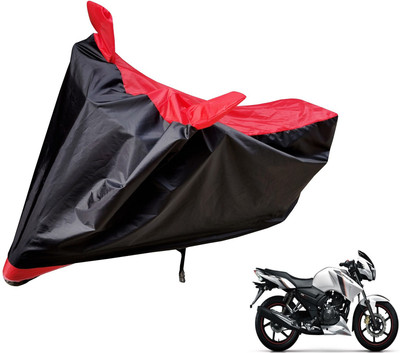 Auto Hub Two Wheeler Cover for TVS(Apache RTR 160, Black, Red)