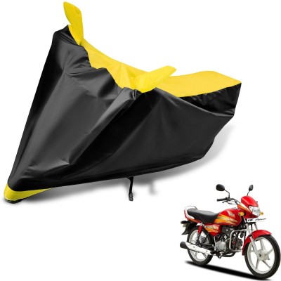 MOCKHE Two Wheeler Cover for Hero(HF Deluxe, Black, Yellow)