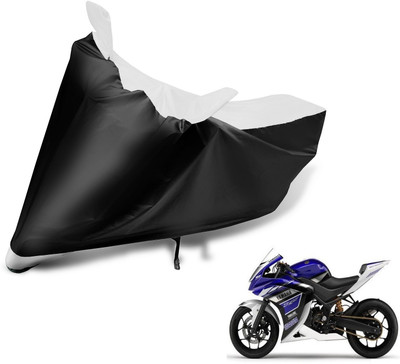 Auto Hub Two Wheeler Cover for Yamaha(YZF R25, Black, White)