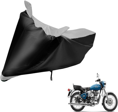 Auto Hub Two Wheeler Cover for Royal Enfield(Electra, Black, Silver)