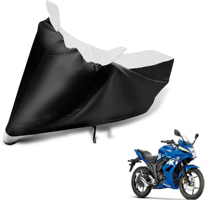 MOCKHE Two Wheeler Cover for Suzuki(Gixxer SF, Black, White)