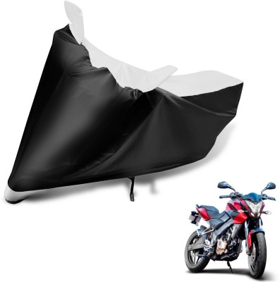 Auto Hub Two Wheeler Cover for Bajaj(Pulsar 200 NS DTS-i, Black, White)