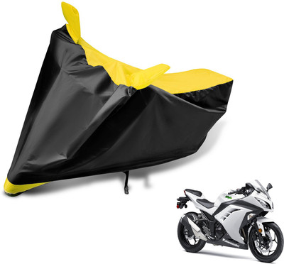 Auto Hub Two Wheeler Cover for Kawasaki(Ninja 300, Black, Yellow)