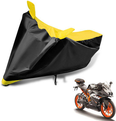 Auto Hub Two Wheeler Cover for KTM(RC 200, Black, Yellow)