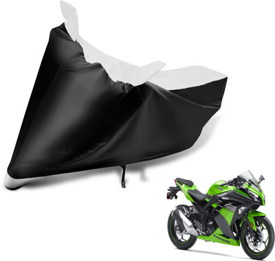 Auto Hub Two Wheeler Cover for Kawasaki(Ninja, Black, White)