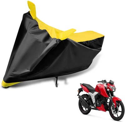 MOCKHE Two Wheeler Cover for TVS(Apache RTR 160 4V, Black, Yellow)