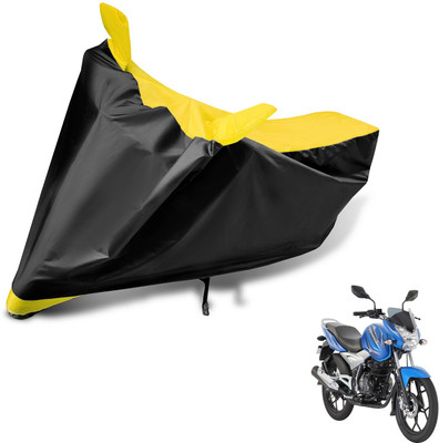 Auto Hub Two Wheeler Cover for Bajaj(Discover 125 DTS-i, Black, Yellow)