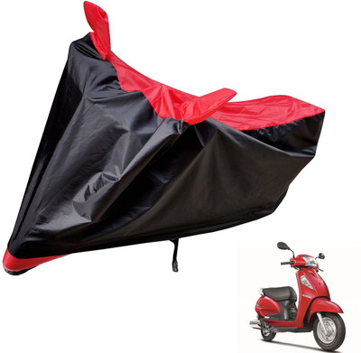 Auto Hub Two Wheeler Cover for Suzuki(Access SE, Black, Red)