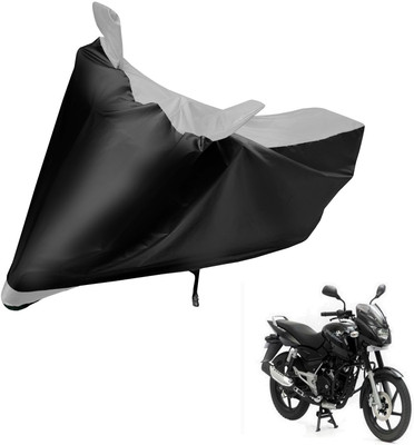 Auto Hub Two Wheeler Cover for Bajaj(Pulsar 150, Black, Silver)