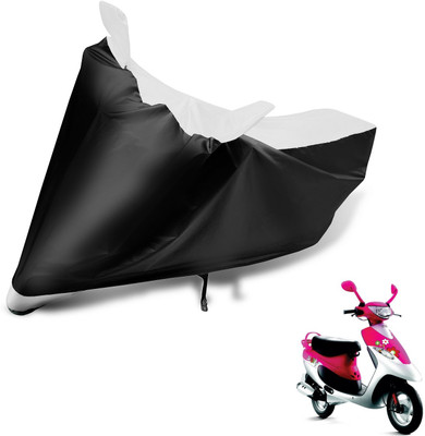 Auto Hub Two Wheeler Cover for TVS(Scooty Pep+, Black, White)