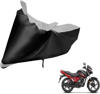 Auto Hub Two Wheeler Cover for Hero(Glamour, Black, Silver)