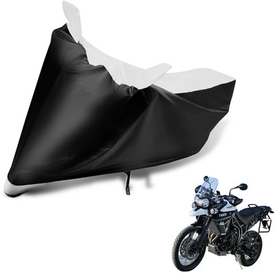 MOCKHE Two Wheeler Cover for Triumph(Tiger 800 XCA, Black, White)