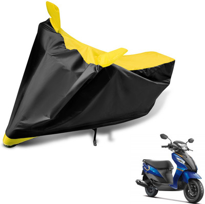 Auto Hub Two Wheeler Cover for Suzuki(Let's, Black, Yellow)