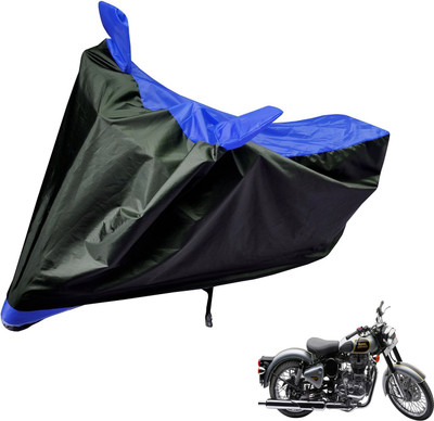 Auto Hub Two Wheeler Cover for Royal Enfield(Classic 500, Black, Blue)