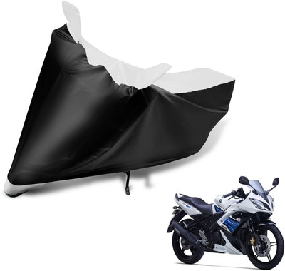 Auto Hub Two Wheeler Cover for Yamaha(YZF R15 S, Black, White)