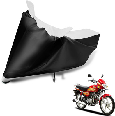 Auto Hub Two Wheeler Cover for Hero(HF Deluxe, Black, White)
